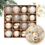 Ozdoby na stromeček zlaté, 6 cm, 16 kusů