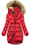 Červená lesklá zimní bunda