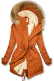 Oranžová zimní parka se zatepleným vnitřkem
