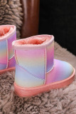 Zateplené vícebarevné sněhule s kožíškem
