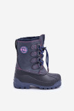 Vysoké teplé sněhule se stahovací šňůrkou, modré