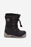 Černé sněhule z ekokůže s kožíškem