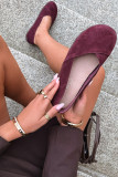 Barefoot baleríny z přírodního semiše bordó