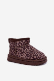 Sněhule s leopardím vzorem, hnědé, z eko semiše