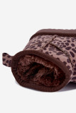 Sněhule s leopardím vzorem, hnědé, z eko semiše
