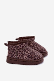 Sněhule s leopardím vzorem, hnědé, z eko semiše