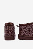 Sněhule s leopardím vzorem, hnědé, z eko semiše