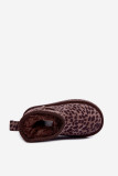 Sněhule s leopardím vzorem, hnědé, z eko semiše