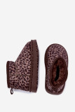 Sněhule s leopardím vzorem, hnědé, z eko semiše