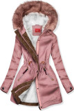 Růžová zimní parka