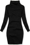 Černé pletené rolákové šaty