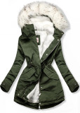 Khaki zimní zateplená parka