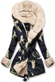 Army parka s krémovou kožešinou