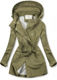 Khaki jarní parka s kapucí