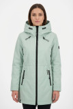 Mátově zelená jarní parka s vysokým límcem
