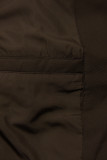 Čokoládově hnědá teplá zimní bunda DESIGN