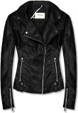 Černá koženková biker bunda