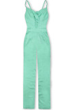 Tyrkysově zelený kalhotový overal