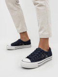 Tmavě modré tenisky s krajkou ROMANCE