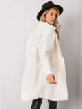 Ecru kabát z alpaky fluffy