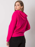 Fuchsiová rozepínací mikina s kapucí