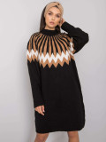 Černé pletené šaty se vzorem