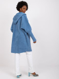 Elegantní přechodový kabát v modré barvě