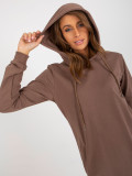 Hnědé teplákové šaty s kapucí