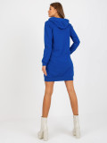 Modré teplákové šaty s kapucí