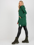 Tmavě zelené teplákové šaty s kapucí