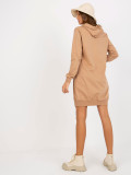 Camel hnědé teplákové šatys kapucí