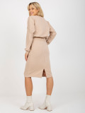 Béžový casual komplet s krátkou mikinou