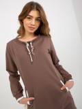 Hnědé teplákové šaty/tunika