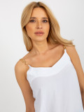 Bílý top na ramínkách s řetízkem z viskózy