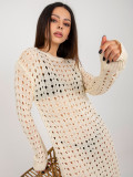 Světle béžové letní pletené šaty