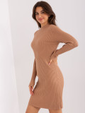 Hnědé úzké pletené šaty