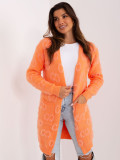 Oranžový dámský kardigan s kapsami