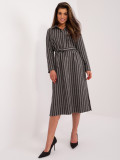 Elegantní midi šaty s pruhy