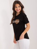 Stylové černé tričko s aplikací