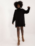 Černé pletenéi šaty s dlouhým rukávem