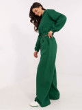 Stylový komplet s kapucí v tmavě zelené barvě