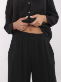 Stylové černé palazzo kalhoty