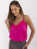 Růžový top s krajkou a nastavitelnými ramínky
