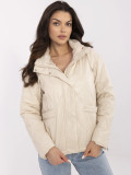 Béžová přechodová bunda s kapucí