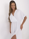 Bílé mušelínové šaty s krátkým rukávem