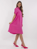 Růžové šaty s krátkým rukávem