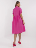 Růžové šaty s krátkým rukávem