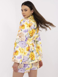 Elegantní žlutý komplet s květinovým vzorem