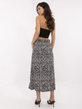 Stylová šedá midi sukně s animal designem