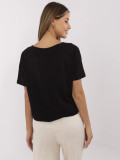 Stylové černé tričko s krátkým rukávem